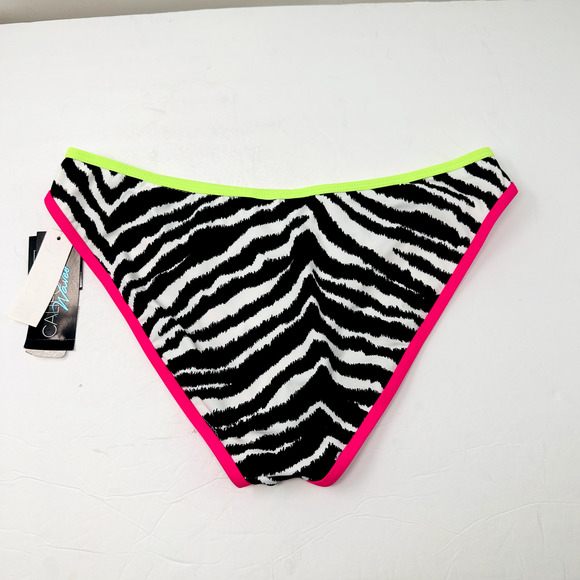 California Waves Womans Large Animal Hipster Bikini Swim Bottom Pink Green NWT - Picture 6 of 9